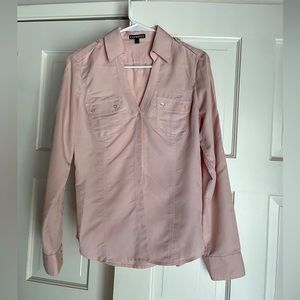 Light pink professional button up top